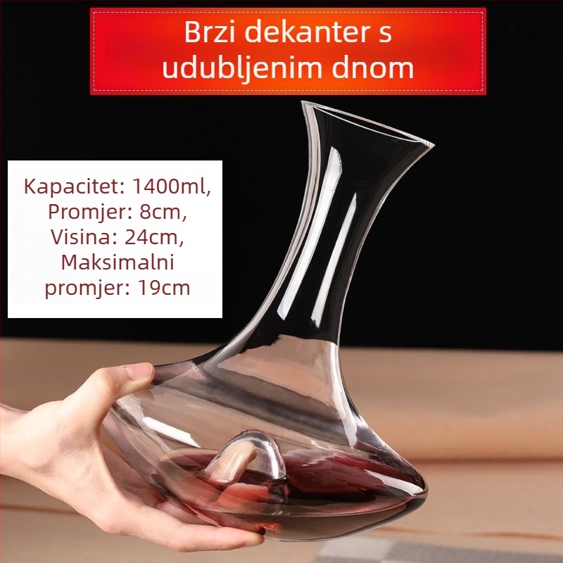 Mali brzi dekantor od bezolovnatog kristalnog stakla za crveno vino, europskog stila, personalizirani dekantor