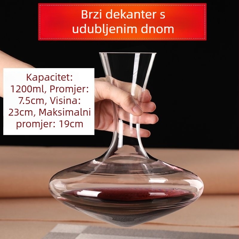 Mali brzi dekantor od bezolovnatog kristalnog stakla za crveno vino, europskog stila, personalizirani dekantor