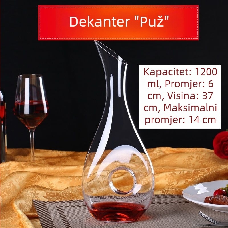 Mali brzi dekantor od bezolovnatog kristalnog stakla za crveno vino, europskog stila, personalizirani dekantor