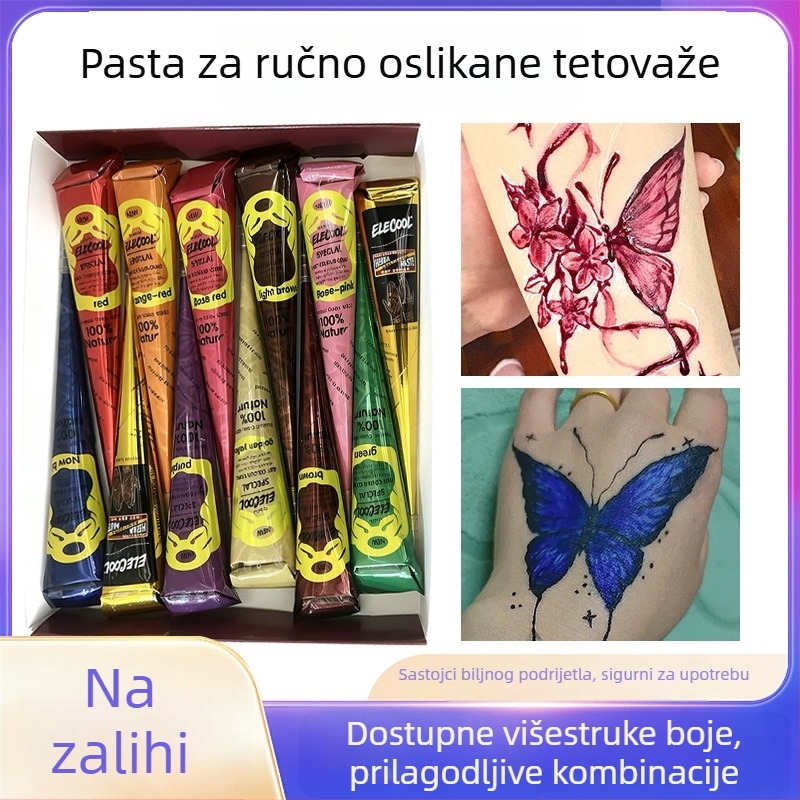 Krema za hennu tetovažu, biljna baza, ručno izrađena, s polovičnim prekrivanjem