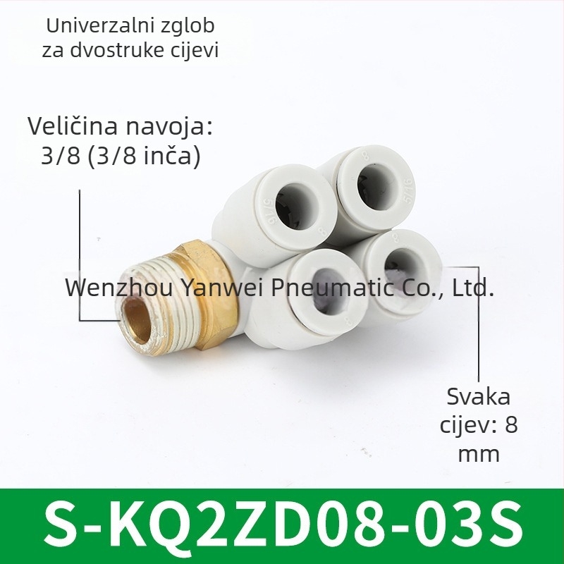 Sway pneumatski KQ dvostruka glava, dvostruki spoj, rotirajući brzi spoj KQ2ZD