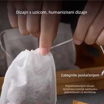 Jednokratna netkana vrećica za čaj s filtrom, prehrambene kvalitete, za čaj, juhu i kineske biljne dekocije.