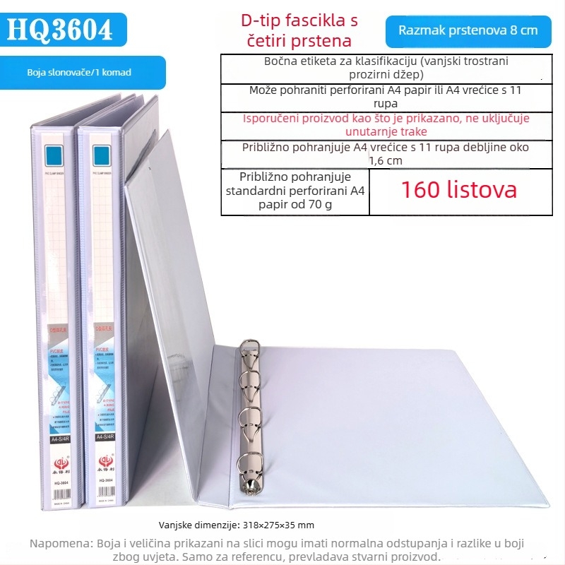 Ever Gain A4 registrator s PVC trostrukim umetcima i koricom
