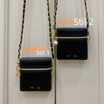 Ženska crossbody torba, kvadratnog oblika, s lancem, PU koža, mala veličina