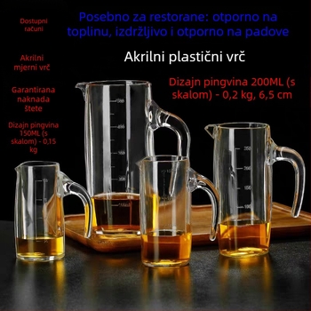 PC akrilni dispenser za vino, plastični otporni dekantor s mjernom skalom