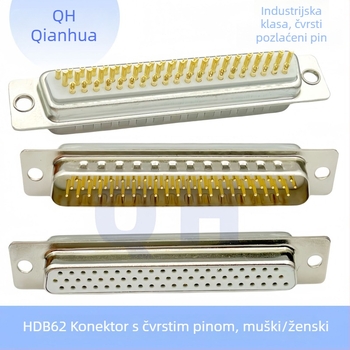 D-Sub DB konektor HDB15, tri reda, 26/44/50/62/78 pinova, muški i ženski, pozlaćeni pinovi, tip lemljenja žicom
