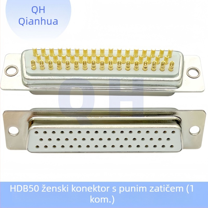 D-Sub DB konektor HDB15, tri reda, 26/44/50/62/78 pinova, muški i ženski, pozlaćeni pinovi, tip lemljenja žicom