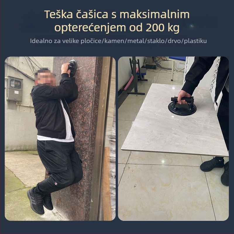 Vakuumska sisačica za pločice i staklo, s ručnom pumpom, snažan usis, za podizanje velikih ploča