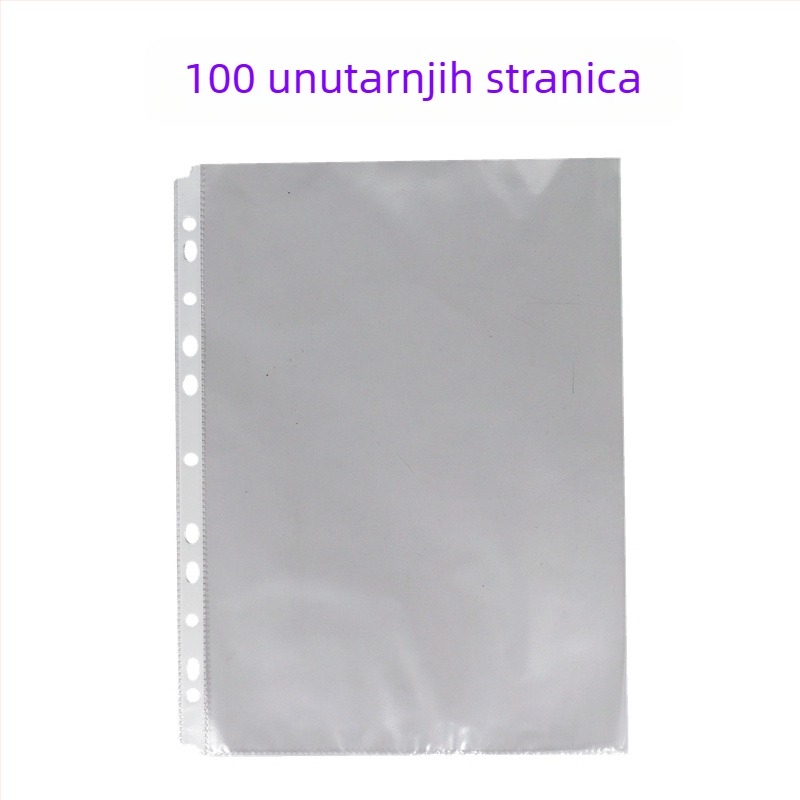 Prozirni D-prstenasti fascikl za dokumente, četiri rupe, A4 formata, s umetnim listovima