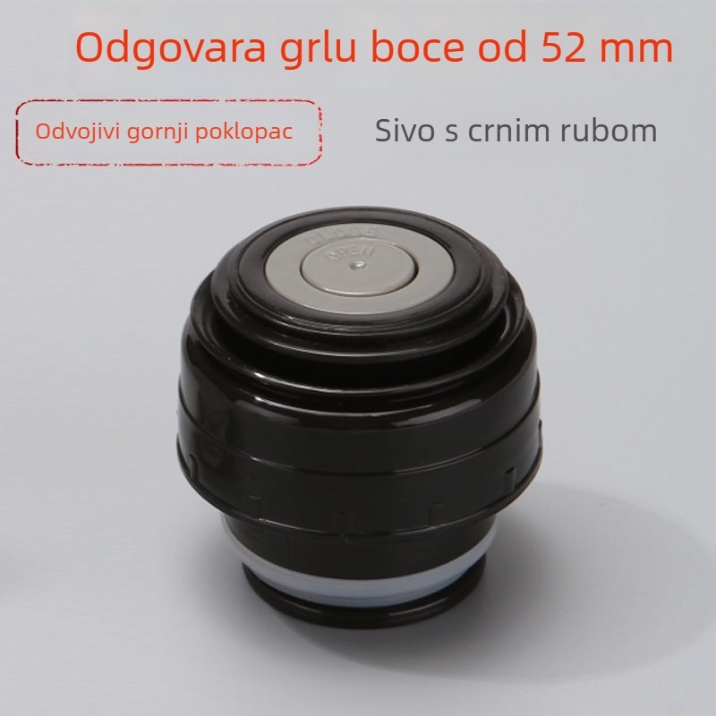 Izolirani poklopac za šalicu s unutarnjim čepom i vanjskim poklopcem, sprječavanje prolivanja