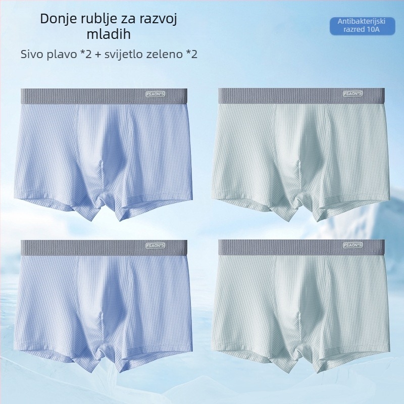 Ya Lu boxeri za mlade muškarce od Ice Silk tijekom razvoja, srednjoškolci, ljeto, plus veličina, antibakterijski prepona