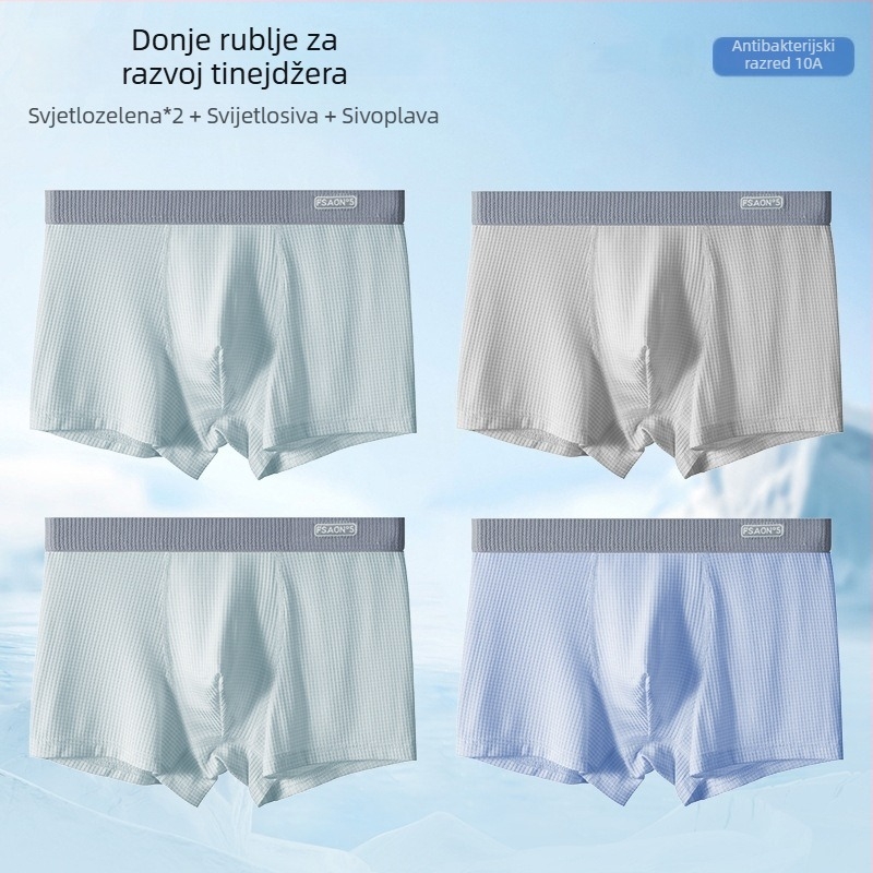 Ya Lu boxeri za mlade muškarce od Ice Silk tijekom razvoja, srednjoškolci, ljeto, plus veličina, antibakterijski prepona