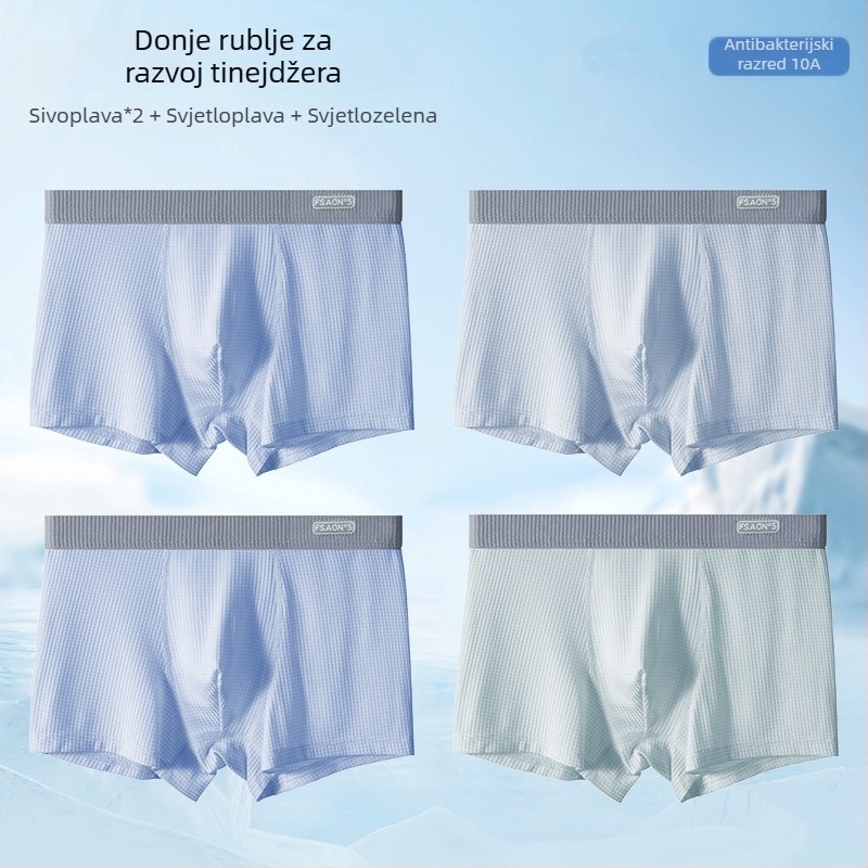 Ya Lu boxeri za mlade muškarce od Ice Silk tijekom razvoja, srednjoškolci, ljeto, plus veličina, antibakterijski prepona