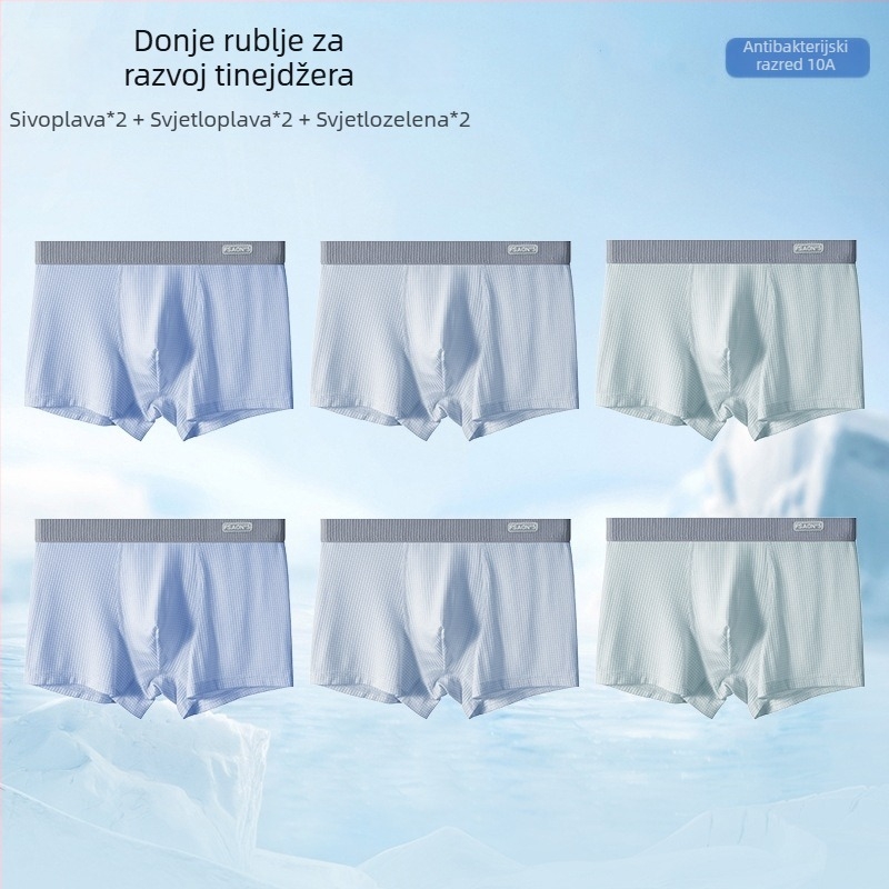 Ya Lu boxeri za mlade muškarce od Ice Silk tijekom razvoja, srednjoškolci, ljeto, plus veličina, antibakterijski prepona