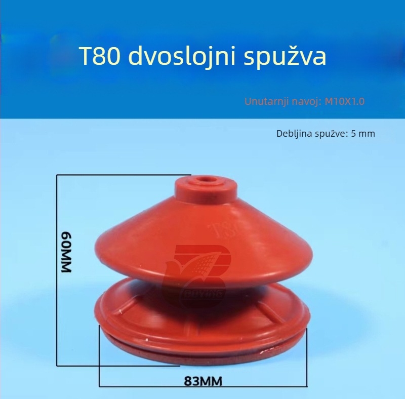 Pribor za robotsku ruku: snažan jednostruka i dvostruka G35 T20 valovita usisna čašica s spužvom, crvena, otporna na visoke temperature