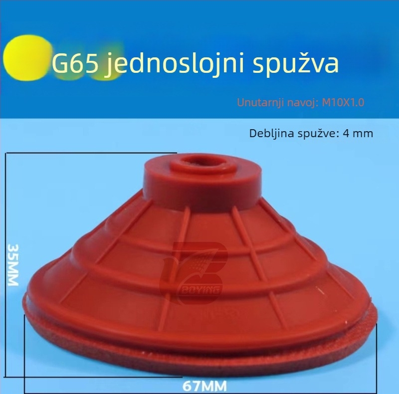 Pribor za robotsku ruku: snažan jednostruka i dvostruka G35 T20 valovita usisna čašica s spužvom, crvena, otporna na visoke temperature