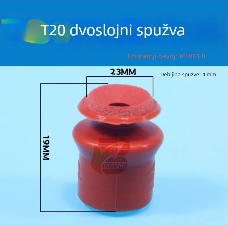 Pribor za robotsku ruku: snažan jednostruka i dvostruka G35 T20 valovita usisna čašica s spužvom, crvena, otporna na visoke temperature