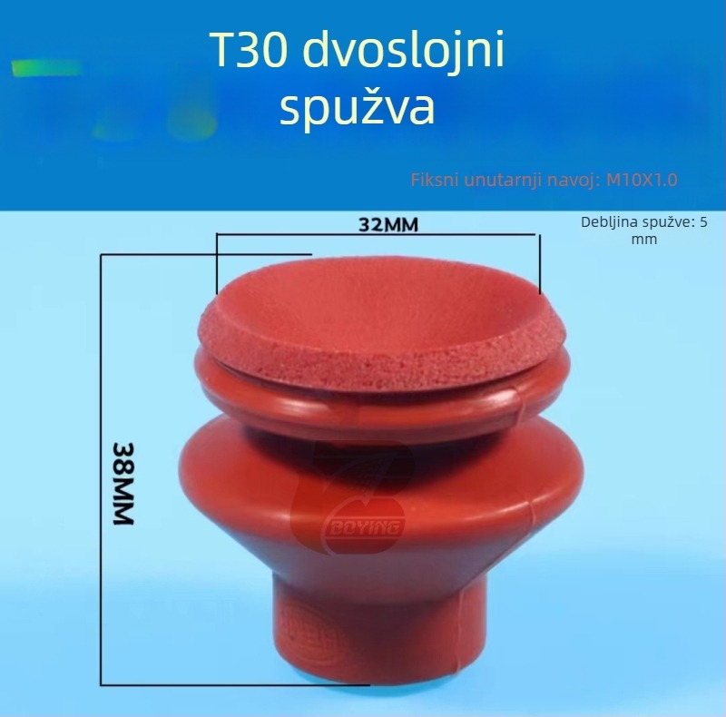 Pribor za robotsku ruku: snažan jednostruka i dvostruka G35 T20 valovita usisna čašica s spužvom, crvena, otporna na visoke temperature