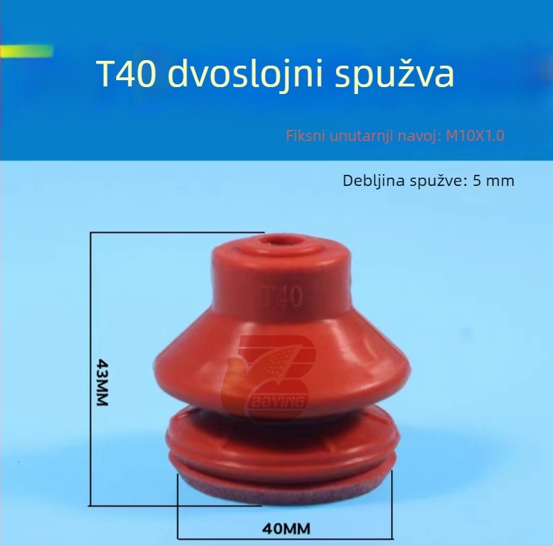 Pribor za robotsku ruku: snažan jednostruka i dvostruka G35 T20 valovita usisna čašica s spužvom, crvena, otporna na visoke temperature