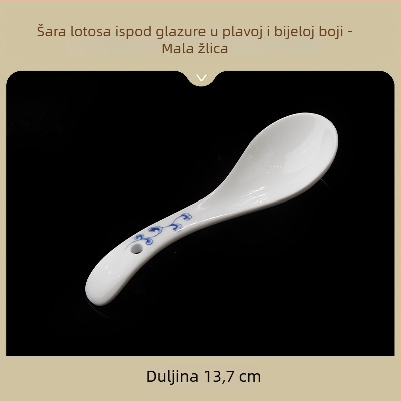 Keramička zdjela za rižu, nacionalni stil, retro plavo-bijela porcelanska keramika, elegantno keramičko posuđe za stol