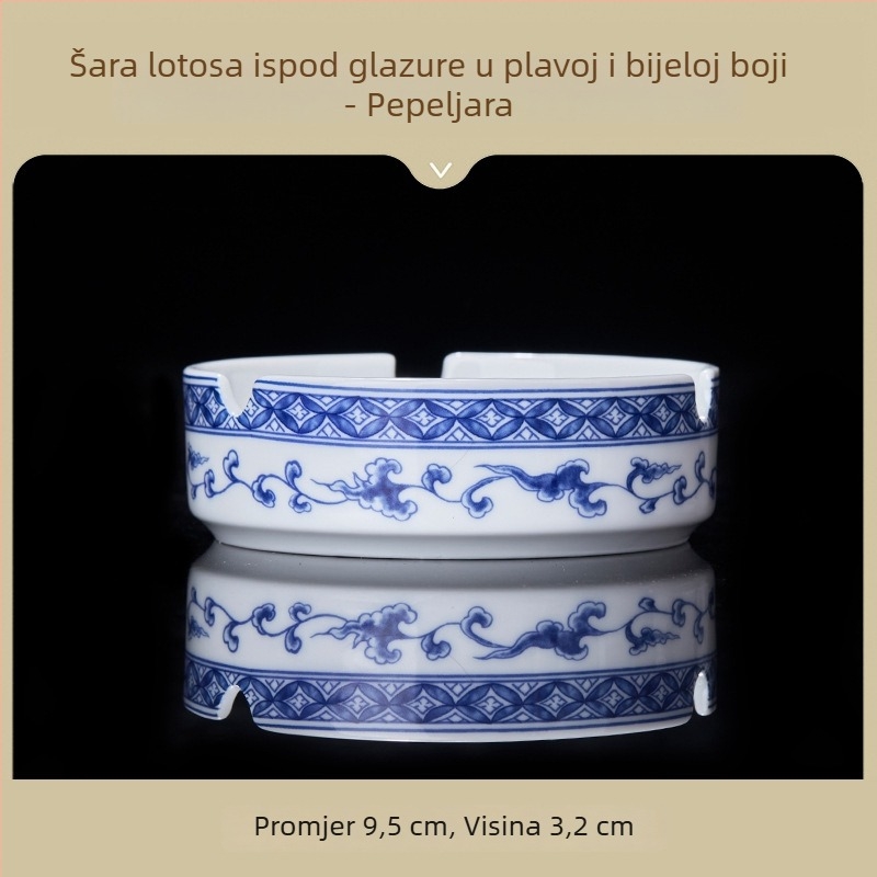 Keramička zdjela za rižu, nacionalni stil, retro plavo-bijela porcelanska keramika, elegantno keramičko posuđe za stol