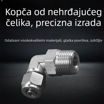 304 nehrđajući čelik, pneumatski brzo-uvlačni spoj PL8-01 s maticom za zaključavanje, pravokutni kut s vanjskim navojem, univerzalni rotirajući pneumatski koljeno, 6-1