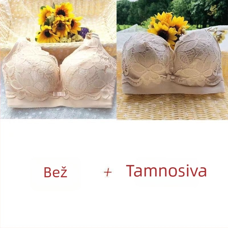 Zadebljani push-up grudnjak s 8 cm debelim jastučićem, puni košarica, bez žica, oblikovanje bočnog dijela dojki, ženski grudnjak