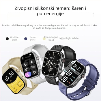 Awei Yunwei Pametni sat H32 – mjerenje krvnog tlaka, zasićenja kisikom i srčanog ritma, Bluetooth pozivi, IP67 vodootpornost, četvrtasti brojčanik, sportski sat, aluminijsko kućište, gumeni remen