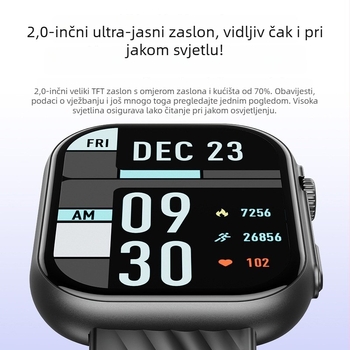 Awei Yunwei Pametni sat H32 – mjerenje krvnog tlaka, zasićenja kisikom i srčanog ritma, Bluetooth pozivi, IP67 vodootpornost, četvrtasti brojčanik, sportski sat, aluminijsko kućište, gumeni remen