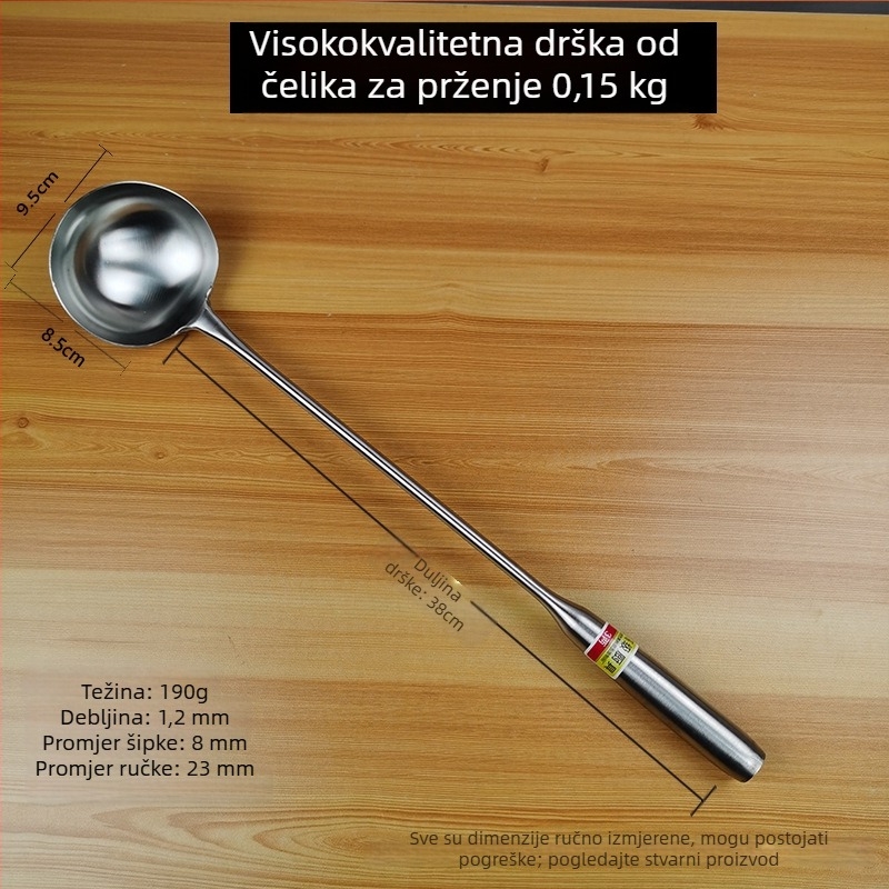 Nehrđajući čelična jušna žlica s dugim držalom, za kućnu upotrebu, pogodna za hot pot i miješanje, velika kapaciteta, elegantan dizajn
