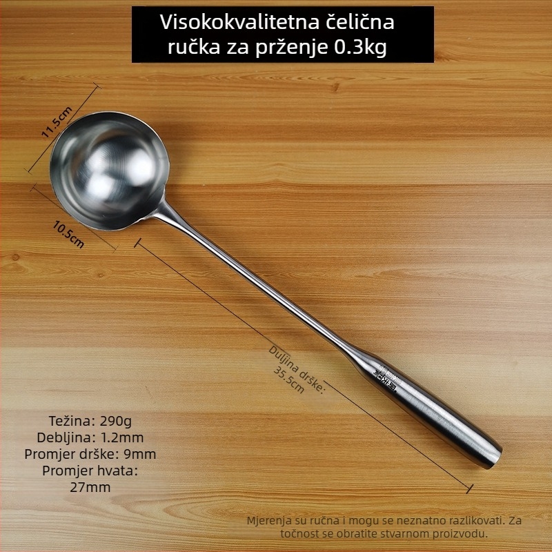 Nehrđajući čelična jušna žlica s dugim držalom, za kućnu upotrebu, pogodna za hot pot i miješanje, velika kapaciteta, elegantan dizajn