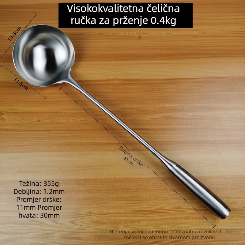 Nehrđajući čelična jušna žlica s dugim držalom, za kućnu upotrebu, pogodna za hot pot i miješanje, velika kapaciteta, elegantan dizajn