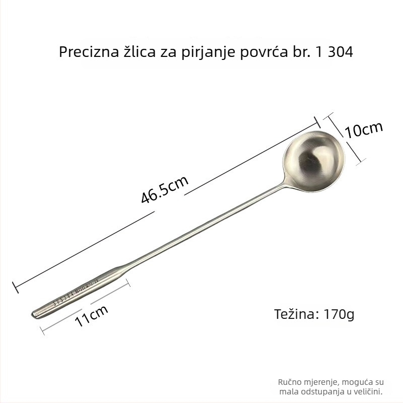 Nehrđajući čelična jušna žlica s dugim držalom, za kućnu upotrebu, pogodna za hot pot i miješanje, velika kapaciteta, elegantan dizajn