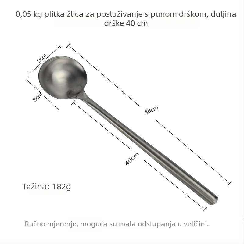 Nehrđajući čelična jušna žlica s dugim držalom, za kućnu upotrebu, pogodna za hot pot i miješanje, velika kapaciteta, elegantan dizajn