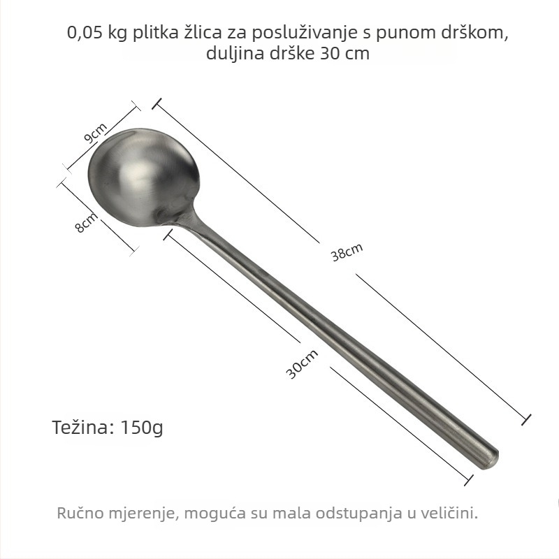 Nehrđajući čelična jušna žlica s dugim držalom, za kućnu upotrebu, pogodna za hot pot i miješanje, velika kapaciteta, elegantan dizajn