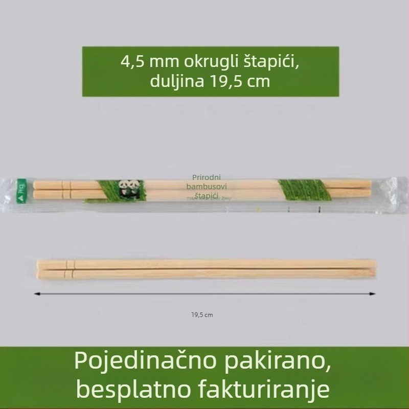 Jednokratni bambusovi štapići s priborom četiri u jednom u torbici, pogodna za mikrovalnu pećnicu