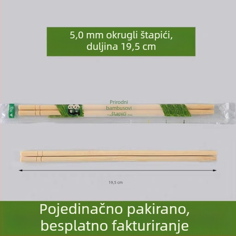 Jednokratni bambusovi štapići s priborom četiri u jednom u torbici, pogodna za mikrovalnu pećnicu