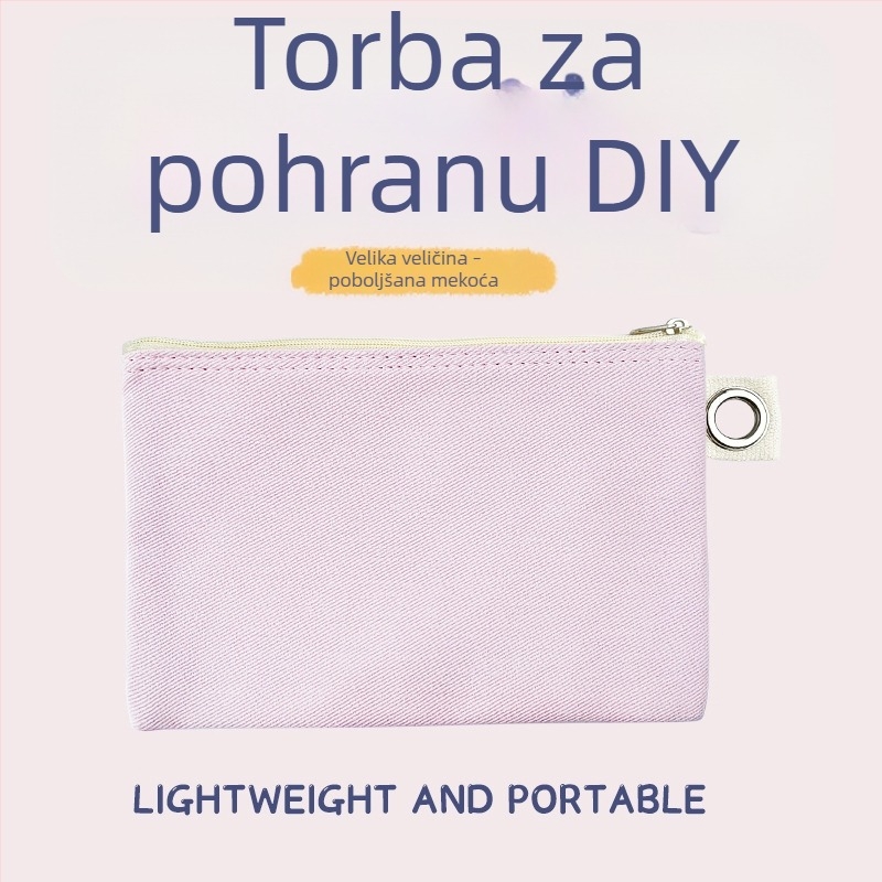 Platnena torba s zatvaračem za pohranu, DIY prazna platnena torba za olovke i kozmetiku