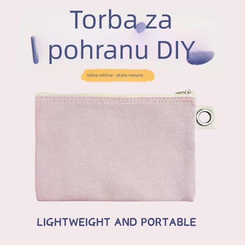 Platnena torba s zatvaračem za pohranu, DIY prazna platnena torba za olovke i kozmetiku