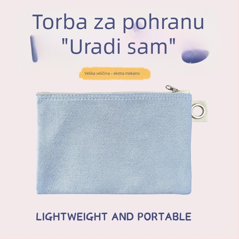 Platnena torba s zatvaračem za pohranu, DIY prazna platnena torba za olovke i kozmetiku
