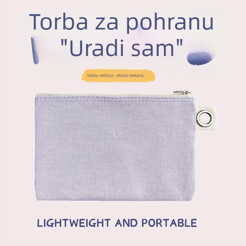 Platnena torba s zatvaračem za pohranu, DIY prazna platnena torba za olovke i kozmetiku