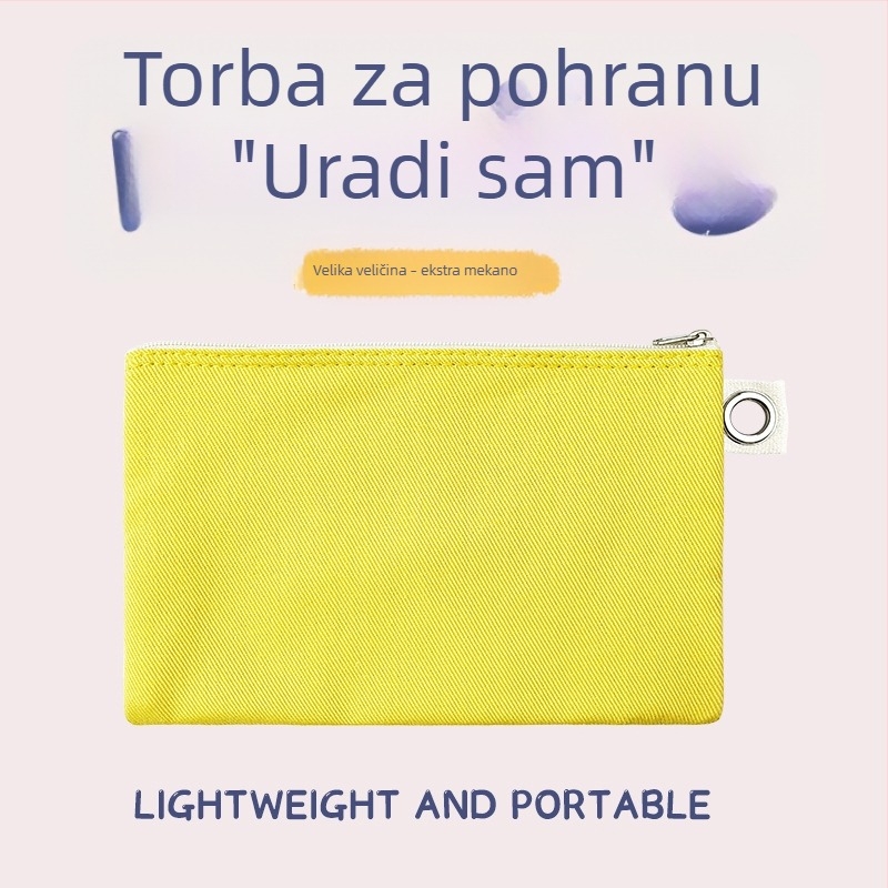 Platnena torba s zatvaračem za pohranu, DIY prazna platnena torba za olovke i kozmetiku