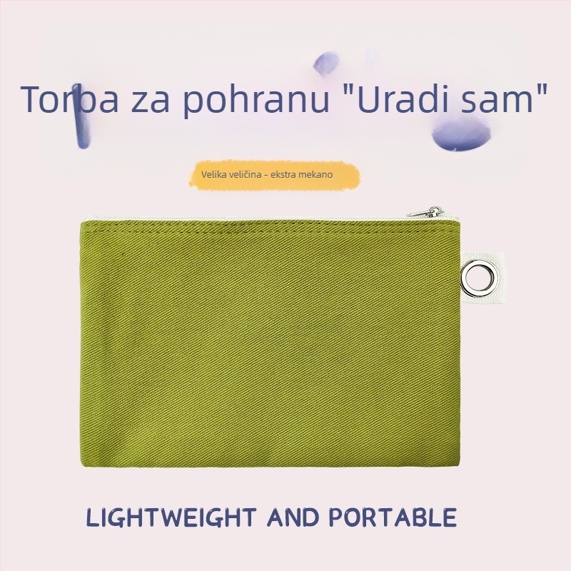 Platnena torba s zatvaračem za pohranu, DIY prazna platnena torba za olovke i kozmetiku