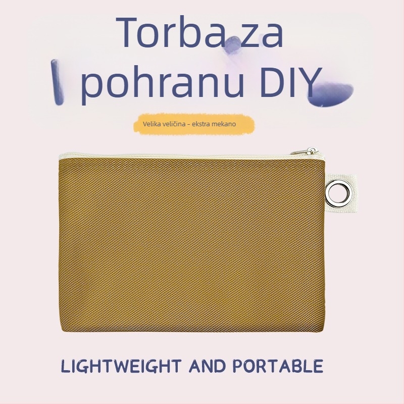 Platnena torba s zatvaračem za pohranu, DIY prazna platnena torba za olovke i kozmetiku