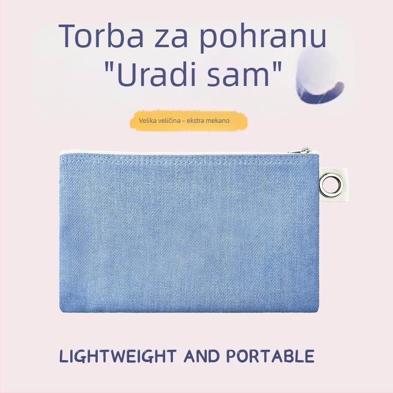 Platnena torba s zatvaračem za pohranu, DIY prazna platnena torba za olovke i kozmetiku