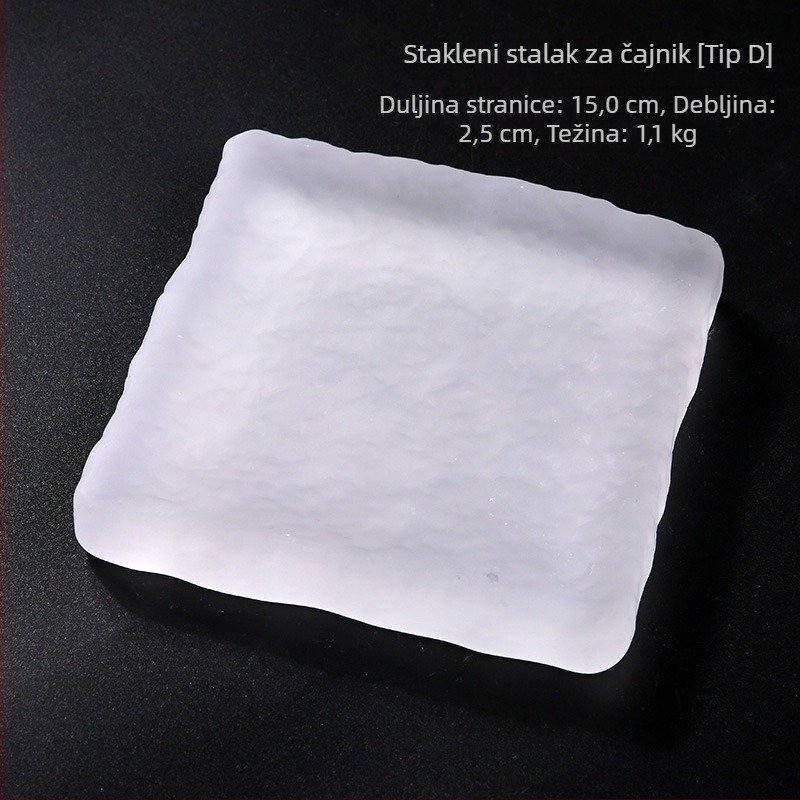 Staklena matirana podloga za čajnik, japanskog stila, ručno izrađena staklena podmetač, mala veličina