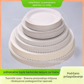 Jednokratne papirnate tanjuri, bijele s šarenim motivima, za dječje rođendanske proslave i DIY, 7 inča i 9 inča (pakiranje od 10)