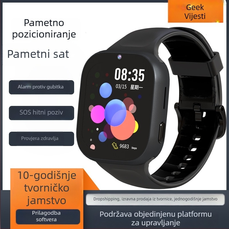 GPS pametni sat sa SIM kartom, zdravstveno praćenje, detekcija padova i poziva