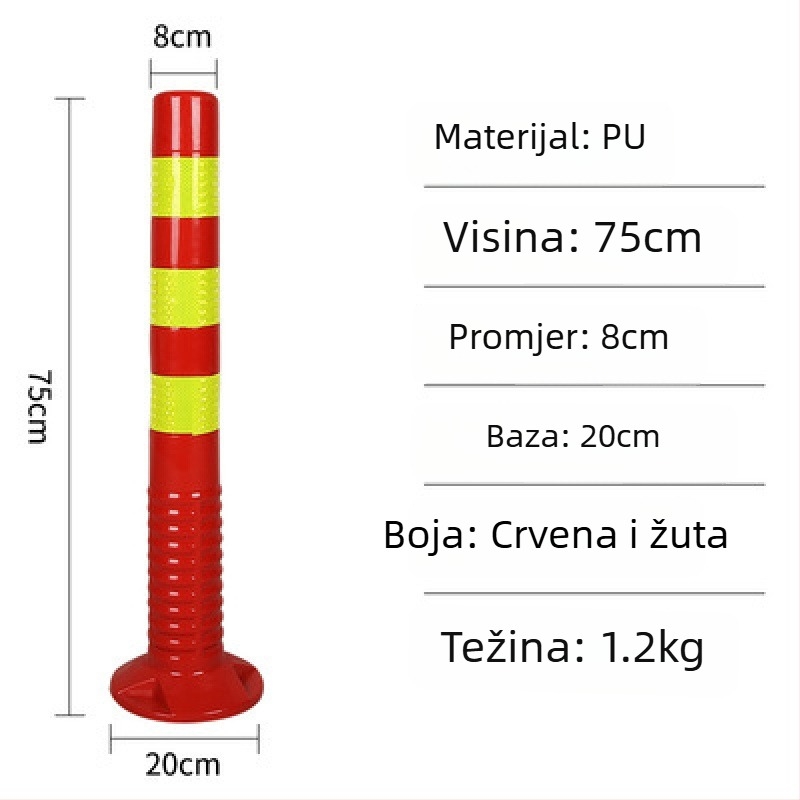 PE plastični upozoravajući stup s PU elastičnim stupom, EVA izolator ceste, reflektirajući stup i vodilni kolčić