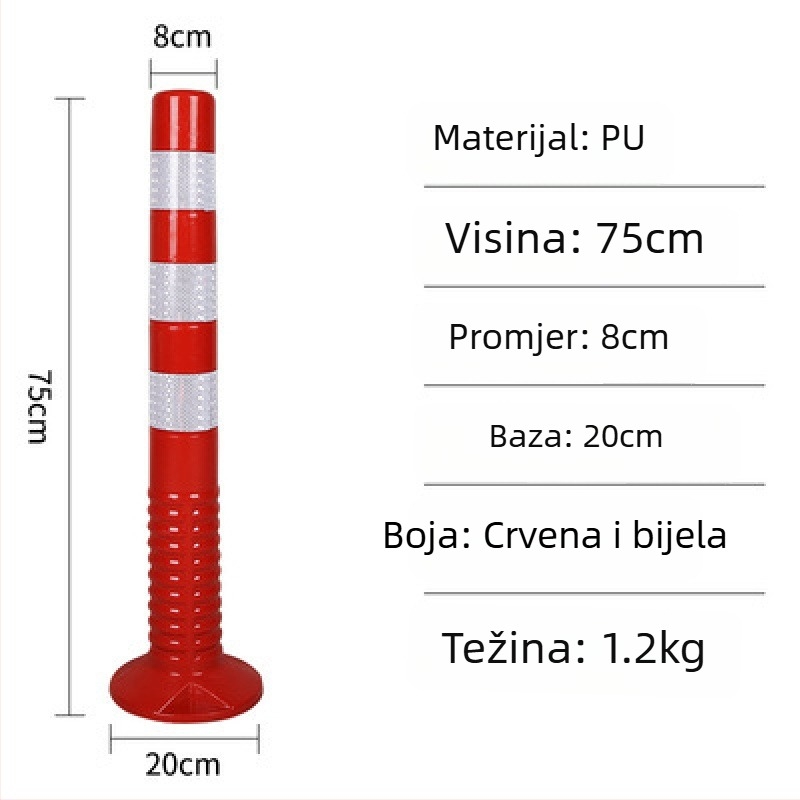 PE plastični upozoravajući stup s PU elastičnim stupom, EVA izolator ceste, reflektirajući stup i vodilni kolčić